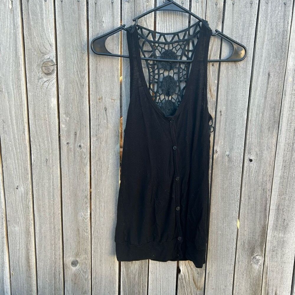 Lush blouse lace crocheted top area size Medium